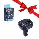 بسته 1+10 شارژر فندکی 20 وات سه پورت + FM پلیر بلوتوثی ترکا (TREQA) مدل MP3-3 (یک عدد هدیه)