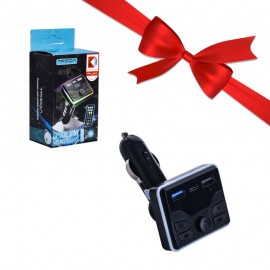 بسته 1+10 شارژر فندکی 18 وات سه پورت + FM پلیر بلوتوثی ترکا (TREQA) مدل MP3-5 (یک عدد هدیه دار)