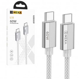 کابل تایپ سی به تایپ سی (Type-C to Type-C) نکسا (NEXA) طول 1.2 متر مدل L72 60W