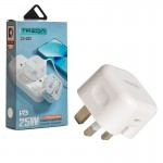 کلگی شارژر 25 وات سه شاخه اروپایی تک پورت ترکا (TREQA) مدل CH-636