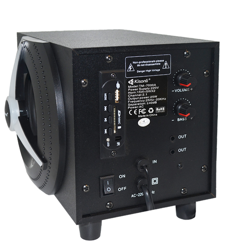 مرکز پخش اسپیکر 3 تکه بلوتوثی رم و فلش خور Kisonli مدل TM-7000A