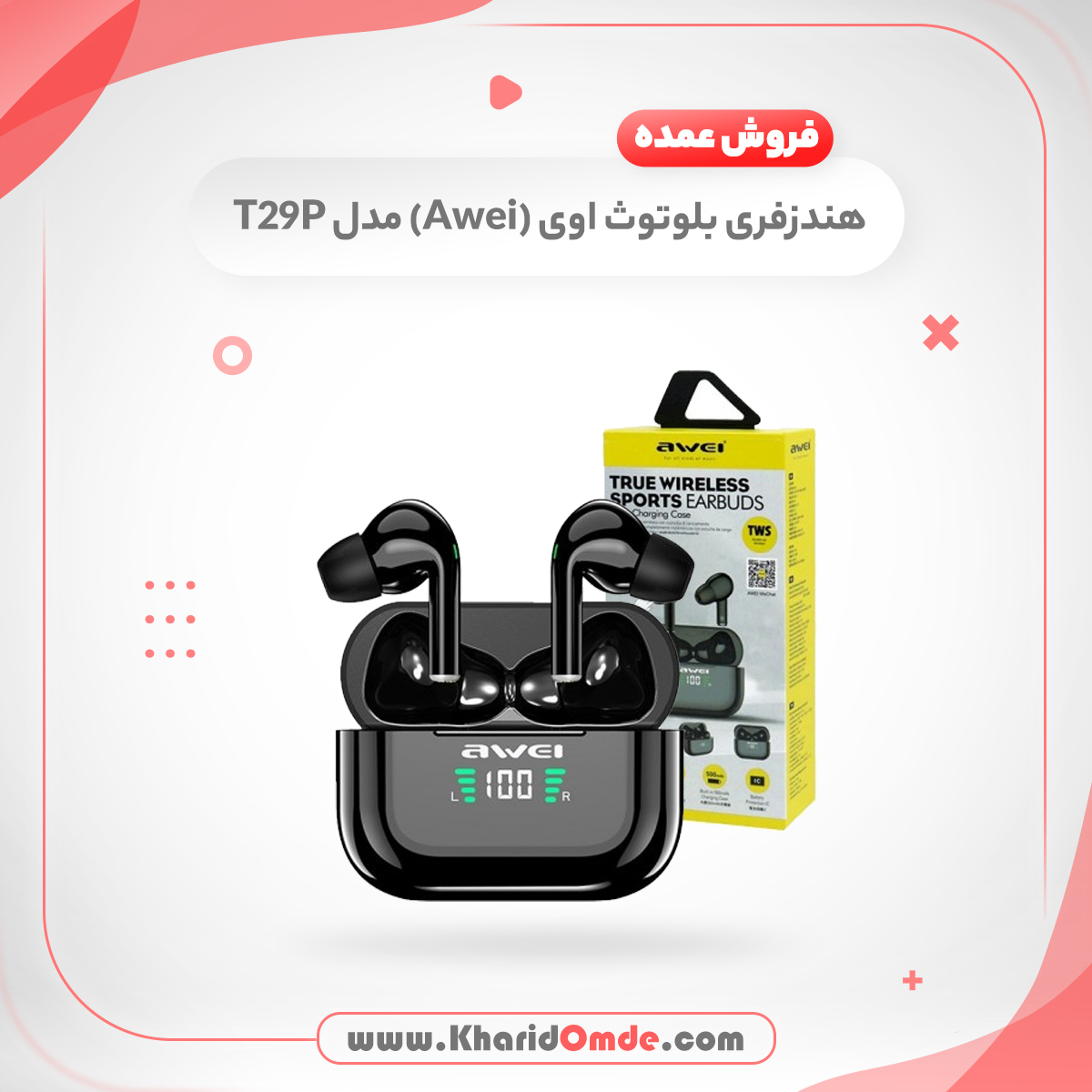 مشخصات و قیمت خرید عمده هدفون بی سیم اوی مدل T29