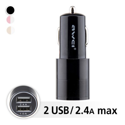 فروش عمده شارژر فندکی 2 پورت awei مدل C-100 فروش عمده شارژر فندکی 2 پورت awei مدل C-100