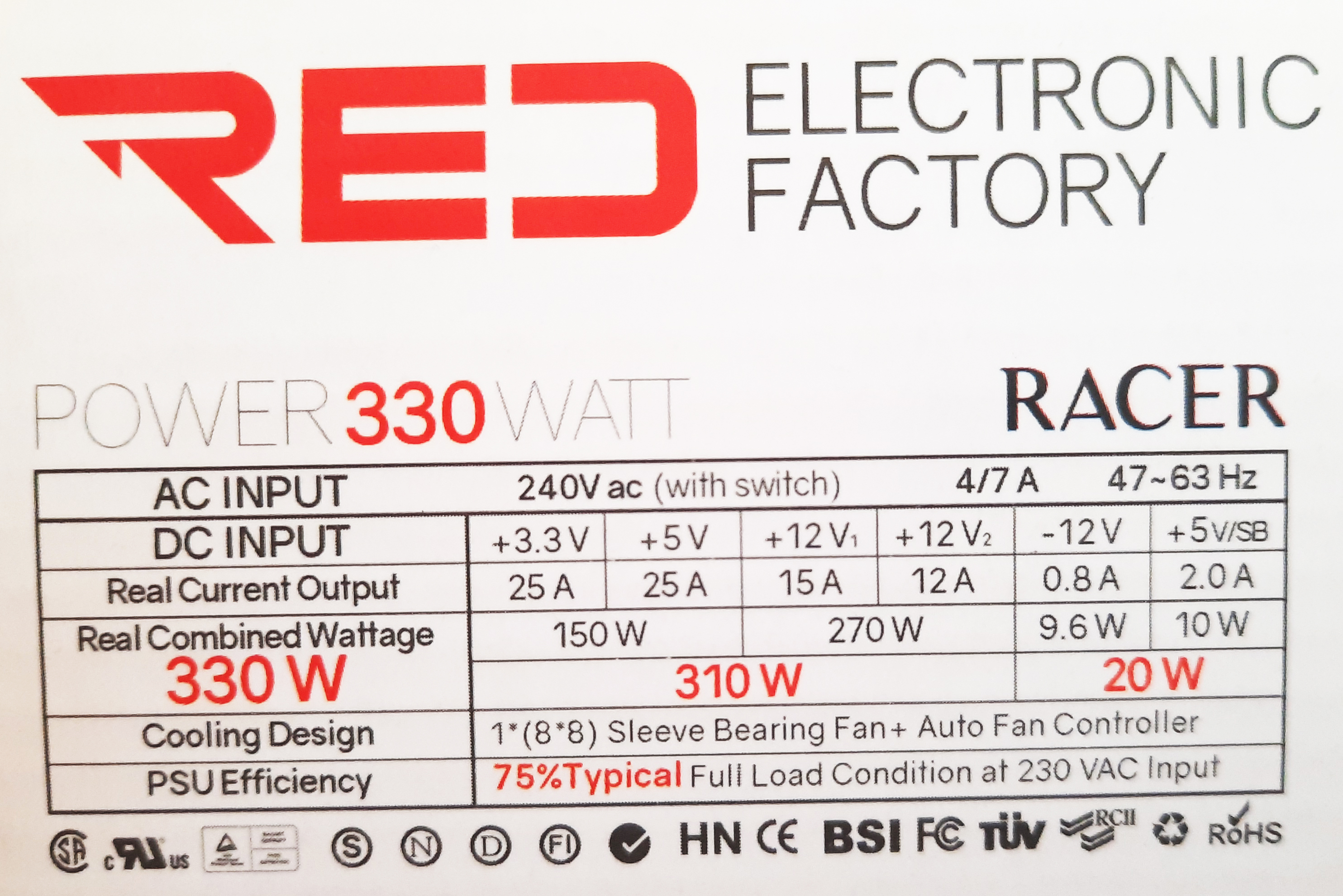 پاور RED مدل Racer 330W