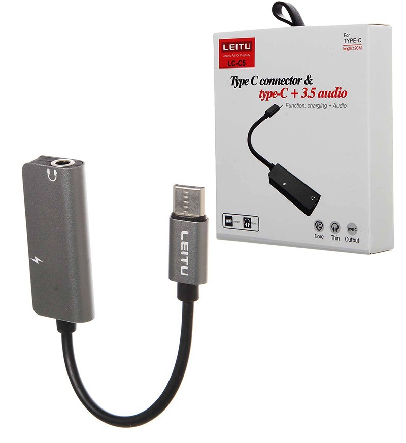 تبدیل Type-C به Type-C و aux لیتو (leitu) مدل LC-C5